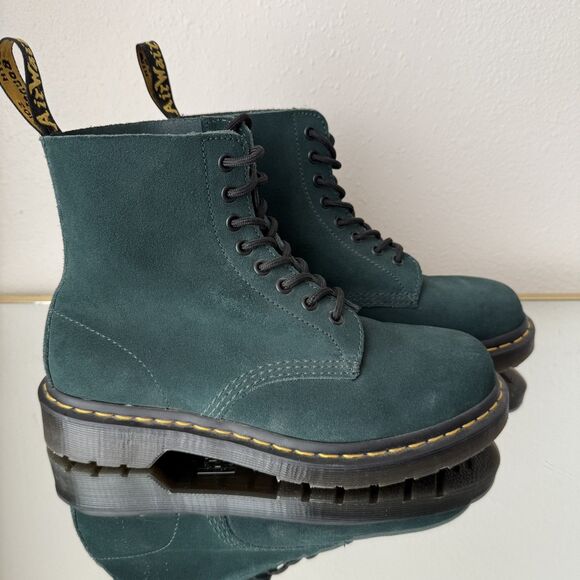 Dr. Martens 1460 Pascal Suede Leather Lace Up Boots Women 8 /Men 7 Forest Green - Picture 5 of 16